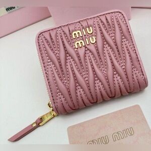 Miu Miu leather zip around wallet Pink 🎀